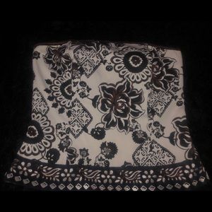 Black, White, Brown Floral Tube Top/Size 4
